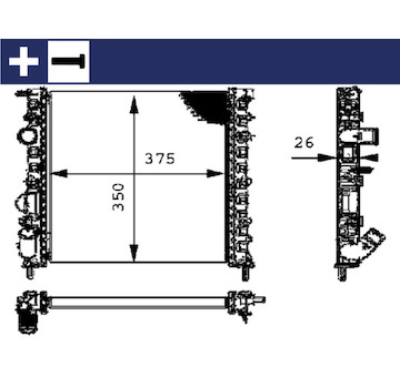 Chladič, chlazení motoru MAHLE CR 308 000S