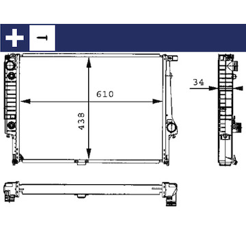 Chladič, chlazení motoru MAHLE CR 326 001S