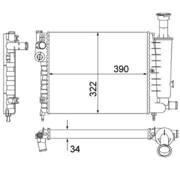 Chladič motora MAHLE CR 491 000S