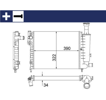 Chladič, chlazení motoru MAHLE CR 491 000S