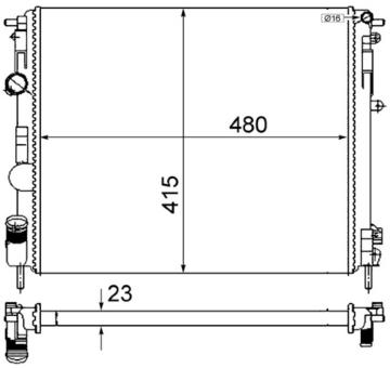 Chladič, chlazení motoru MAHLE CR 605 000S