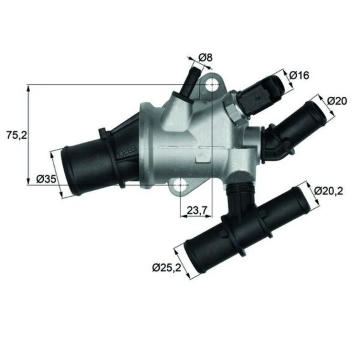 Termostat, chladivo MAHLE TI 162 88