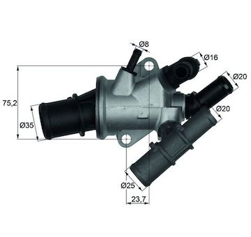 Termostat, chladivo MAHLE TI 165 88