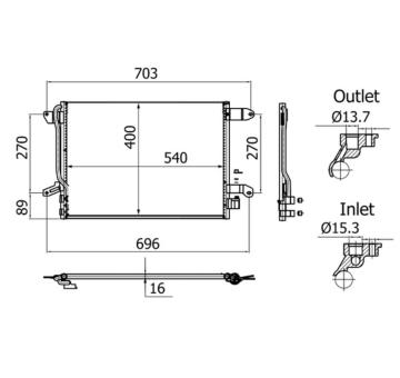 Kondenzátor, klimatizace MAHLE AC 864 001S