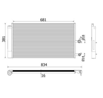 Kondenzátor klimatizácie MAHLE AC 890 000P