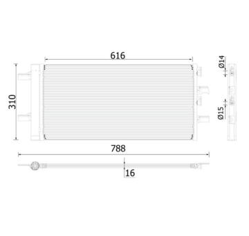 Kondenzátor, klimatizace MAHLE AC 891 000P