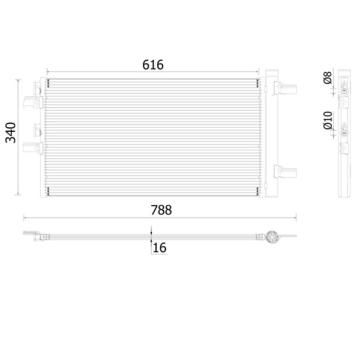 Kondenzátor, klimatizace MAHLE AC 895 000P