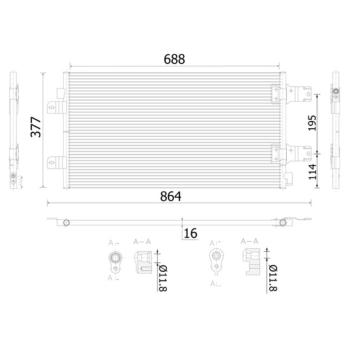 Kondenzátor klimatizácie MAHLE AC 906 000S