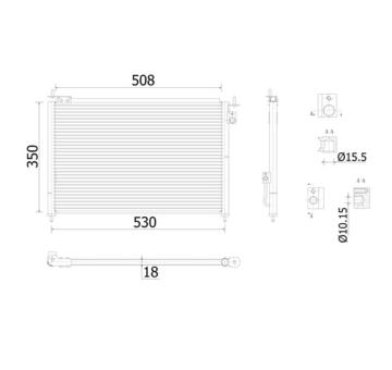 Kondenzátor, klimatizace MAHLE AC 910 000S