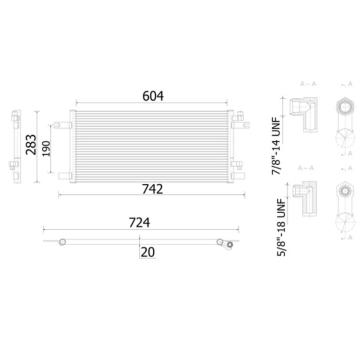 Kondenzátor, klimatizace MAHLE AC 913 000S