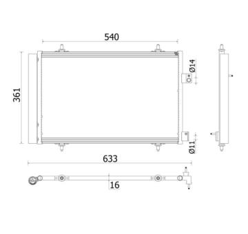 Kondenzátor, klimatizace MAHLE AC 922 000P