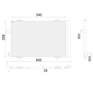 Kondenzátor, klimatizace MAHLE AC 938 000P