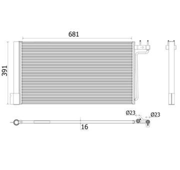 Kondenzátor, klimatizace MAHLE AC 941 000P