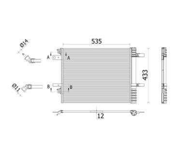 Kondenzátor, klimatizace MAHLE AC 943 000P