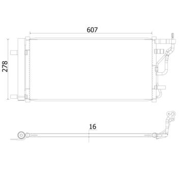 Kondenzátor, klimatizace MAHLE AC 956 000S
