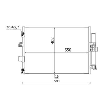 Kondenzátor, klimatizace MAHLE AC 960 000S
