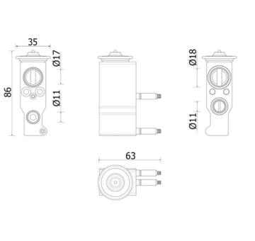 Expanzní ventil, klimatizace MAHLE AVE 143 000P