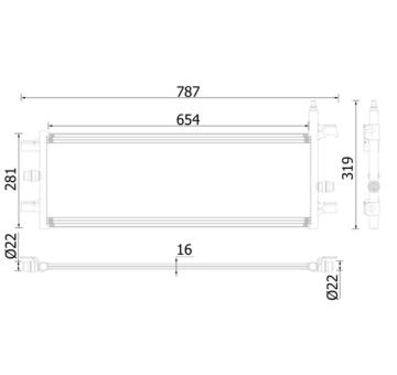 Nízkoteplotný chladič, chladič turbodúchadla MAHLE CIR 35 000P