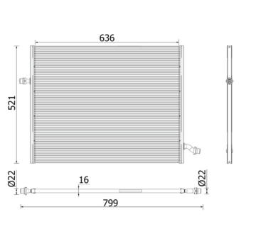 Nízkoteplotný chladič, chladič turbodúchadla MAHLE CIR 36 000P