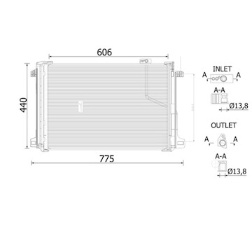 Kondenzátor, klimatizace MAHLE AC 786 000S