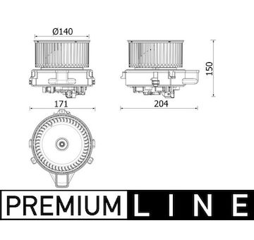 vnitřní ventilátor MAHLE AB 284 000P