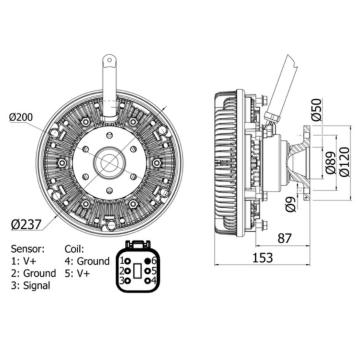 Spojka ventilátora chladenia MAHLE CFC 26 000S