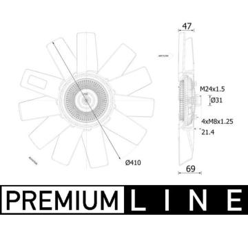 Ventilátor chladenia motora MAHLE CFF 525 000P
