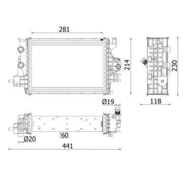 Chladič, chlazení motoru MAHLE CR 2634 000P