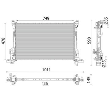 Chladič, chlazení motoru MAHLE CR 2637 000P