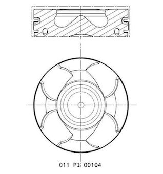 Píst MAHLE ORIGINAL 011 PI 00104 002