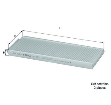 Filtr, vzduch v interiéru MAHLE LA 391/S