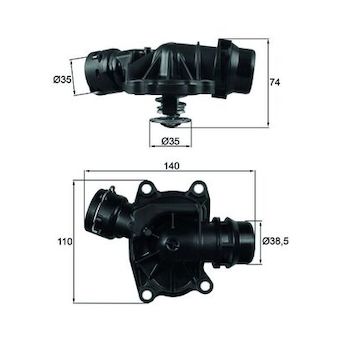 Termostat, chladivo MAHLE TI 233 88