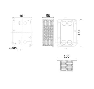 Olejový chladič, motorový olej MAHLE CLC 308 000S