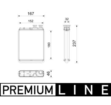 Výměník tepla, vnitřní vytápění MAHLE AH 365 000P