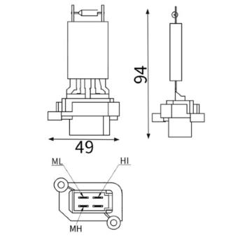 Odpor, vnitřní tlakový ventilátor MAHLE ABR 180 000S