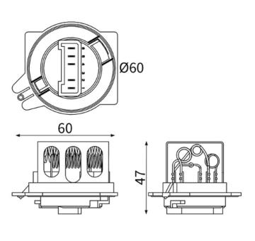 Odpor, vnitřní tlakový ventilátor MAHLE ABR 186 000S