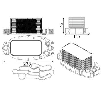 Olejový chladič, motorový olej MAHLE CLC 253 001S