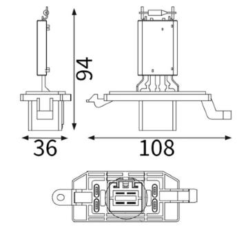 Odpor, vnitřní tlakový ventilátor MAHLE ABR 104 000S