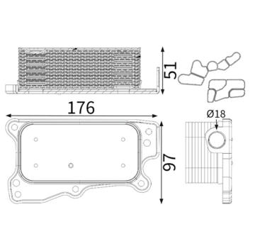 Chladič motorového oleja MAHLE CLC 13 001S