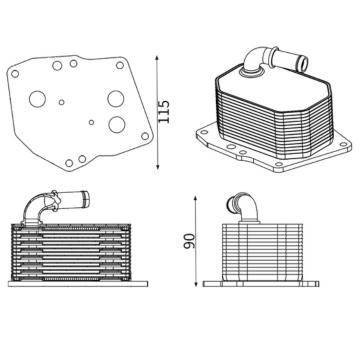 Olejový chladič, motorový olej MAHLE CLC 416 000S