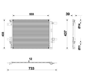 Kondenzátor, klimatizace MAHLE AC 1250 000P