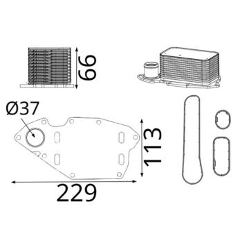 Olejový chladič, motorový olej MAHLE CLC 423 000S