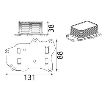 Olejový chladič, motorový olej MAHLE CLC 432 000S