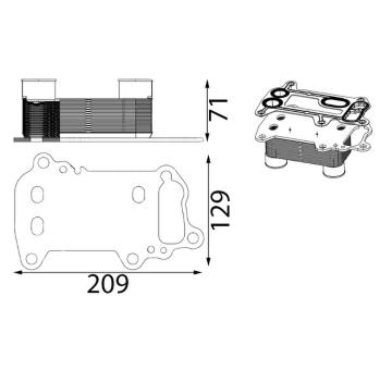 Olejový chladič, motorový olej MAHLE CLC 433 000S