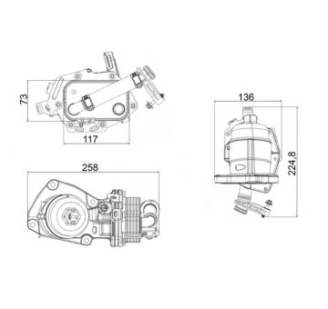 Olejový chladič, motorový olej MAHLE CLC 355 001S