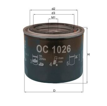 Olejový filtr MAHLE ORIGINAL OC 1026