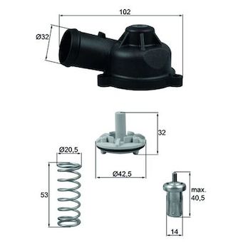 Termostat, chladivo MAHLE TI 244 83D