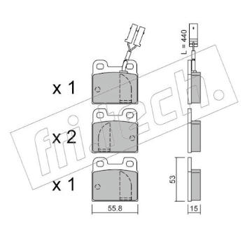 Sada brzdových destiček, kotoučová brzda fri.tech. 010.1