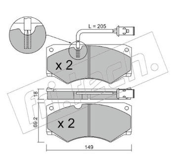 Sada brzdových destiček, kotoučová brzda fri.tech. 016.2