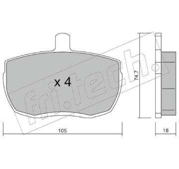 Sada brzdových destiček, kotoučová brzda fri.tech. 018.0